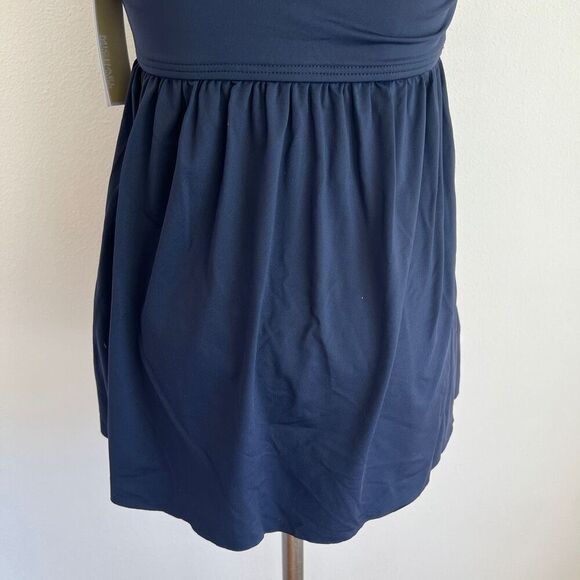 Michael Michael Kors Babydoll Tankini Top Navy Medium | Underwire Swimsuit Suppo - Picture 8 of 13